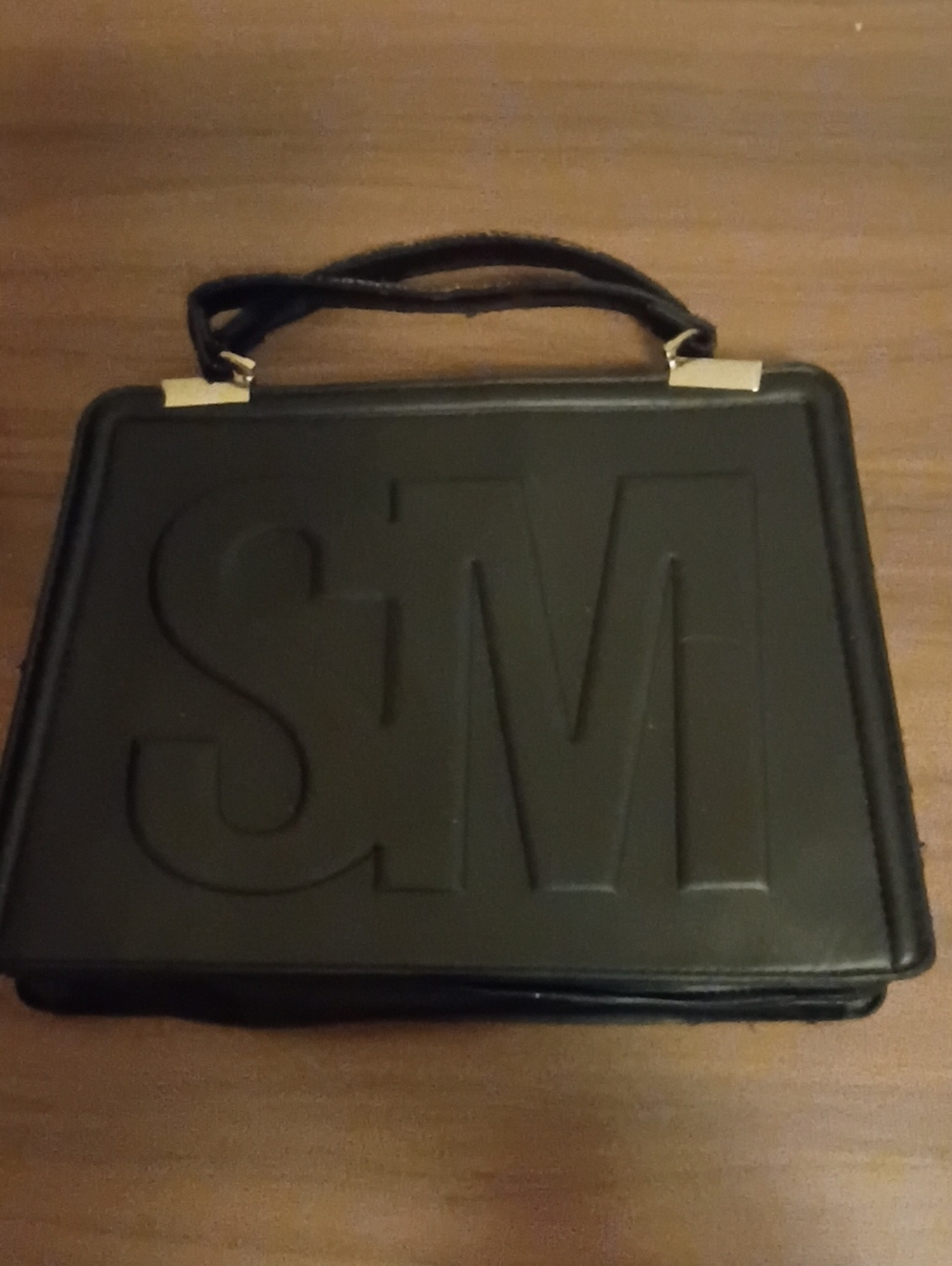 Steve Madden Black Embossed SM Leatherette Women’s Handbag
